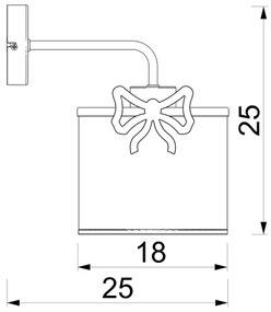 Gyermek fali lámpa SWEET 1xE27/15W/230V fehér/rózsaszín/íj