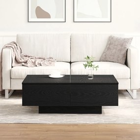 Fekete Tölgy Kávézó Asztal 90x60x31 cm Műgyanta