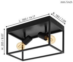 Eglo 98332 - Mennyezeti lámpa SILENTINA 2xE27/40W/230V