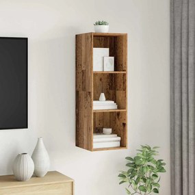 Fali TV szekrény Régi fa 37 x 37 x 107 cm Faanyag