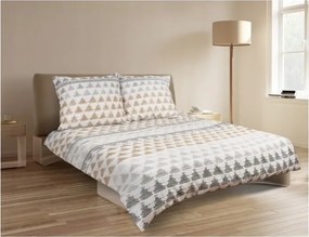 Szatén ágyneműhuzat 200x220 prémium 04a szürke-bézs