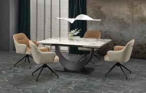 FERNANDO asztal, fehér márvány / fekete