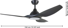 EGLO 35127 TUNITAS Ventilátoros lámpa LED IP20