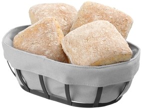 Fekete-szürke péksüteményes kosár textil béléssel, 16 x 25 cm - Hendi