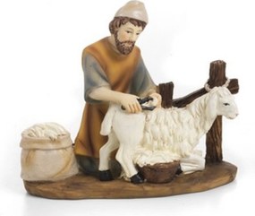 Betlehem dekorációs figura "Báránynyírás" 15cm magas figurákhoz