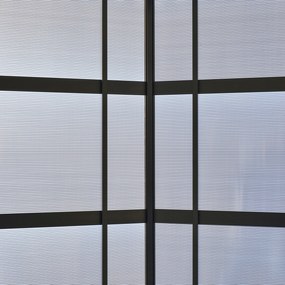 Outsunny Kerti Pavilon 2,5 x 1,5 m - grillező menedék - 2 polc - grillező tető - fekete fém polikarbonát tető | Aosom