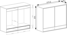 Aldabra Mediolan M-19 gardróbszekrény, hikora fa