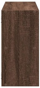 barna tölgy színű szerelt fa fali polc 100 x 25 x 50 cm