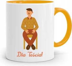 Sárga Bögre Apósnak Ajándék fényképes nyomattal