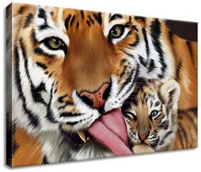 Gario Vászonkép Tigris és kis tigris Méret: 30 x 20 cm