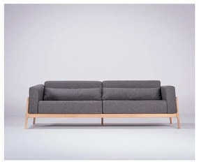 Fawn Plus sötétszürke kanapé tölgyfából, 240 cm - Gazzda