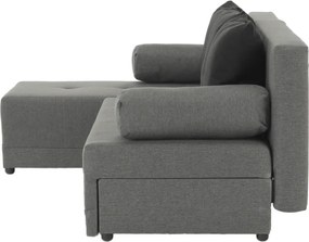 Sarokülőgarnitúra, szürke/fekete, balos, MEXX