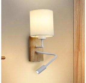 Brilagi Brilagi - LED Rugalmas fali lámpa 1xE27/25W/230V + LED/3W tölgy/fehér/krémes BG1563