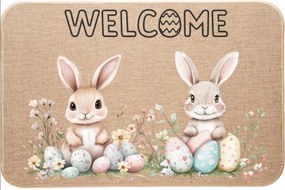 Lábtörlő Matt Ágynemű Húsvéti Üdvözlés Nyuszik húsvéti tojásokkal