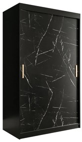 Ruhásszekrény 120 cm Marbelo T (matt fekete + fekete márvány). 1064537
