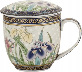Porcelán teásbögre fedő virágszűrő