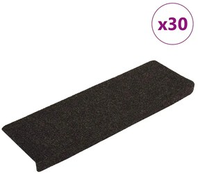 30 db sötétszürke öntapadó lépcsőszőnyeg 65x21x4 cm