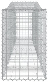 vidaXL 6 db íves horganyzott vas gabion kosár 400x50x80/100 cm