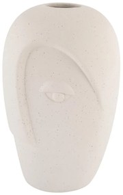 Krémszínű kerámia váza (magasság 19,5 cm) Face – House Nordic