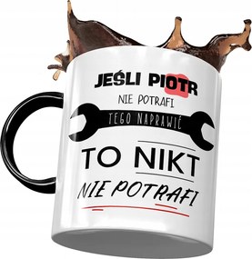 Fekete Bögre Péter Kollégáknak Ajándék Nyomtatott Fotóval