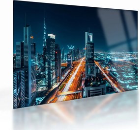 Kép - Dubai éjszaka (üvegen) (70x50 cm)