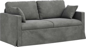 vidaXL Kanapé Sötétszürke 158 x 78 x 80 cm Bársony