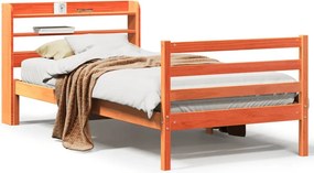 vidaXL viaszbarna tömör fenyőfa ágy matrac nélkül 75 x 190 cm