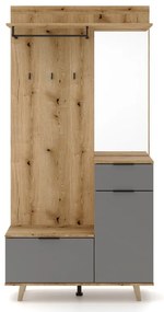 NORDIC Előszobafal Tölgy/Grafit Színben