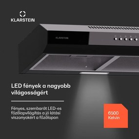 Klarstein Contempo 60 beépíthető páraelszívó 60 cm 200 m³/h LED rozsdamentes acél akril