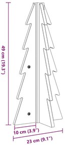 fehér tömör fenyőfa karácsonyfa-dekoráció 49 cm