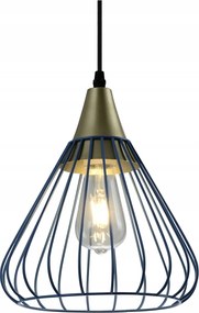 Függő mennyezeti lámpa E27 Tees kék sárgaréz kúp 24cm Gtv Decor