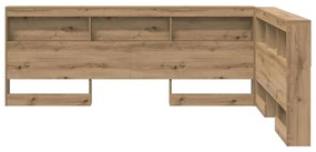 Tároló fejtámla polcokkal kézműves tölgy 150 cm Faanyag