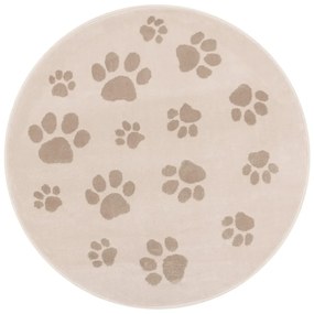 Bézs gyerek szőnyeg ø120 cm Paws Light Beige – FD