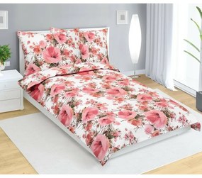 Bellatex hibiszkusz pamut ágyneműhuzat rózsaszín, 140 x200 cm, 70 x 90 cm