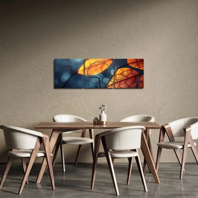 Kép - A levelek textúrája (órával) (90x30 cm)
