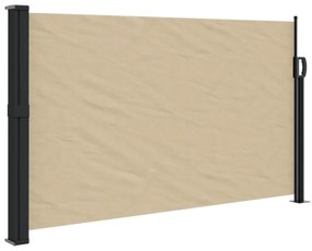 bézs behúzható oldalsó napellenző 120 x 500 cm