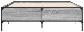szürke sonoma szerelt fa és fém ágykeret 120 x 200 cm
