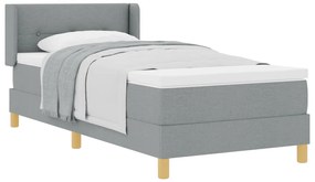 Boxspring Ágy Matraccal, Világosszürke, 90 x 200 cm