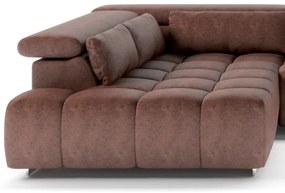 Sarokkanapé TROPEA U alakban, balos, barna, fejtámlákkal