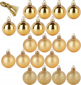20 db Törhetetlen Karácsonyfadísz Gömb Szett Arany Színű Karácsonyfára