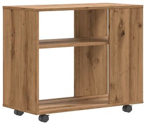 oldalasztal kézműves tölgy 70x35x55 cm műszaki fa