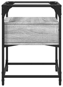 Szürke sonoma színű szerelt fa éjjeliszekrény 40 x 40 x 55 cm