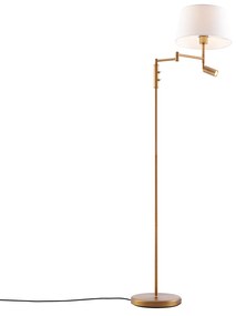 Állólámpa bronz fehér árnyékolóval és állítható olvasólámpával - Ladas