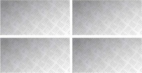 vidaXL Lépcsőfok Négyszögletes 4 pcs Ezüst 60 x 30 cm Alumínium
