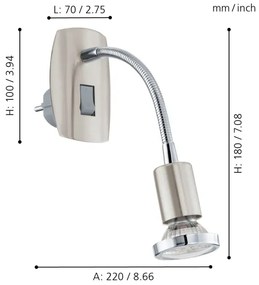 Eglo 92933 - LED Konnektoros lámpa MINI 4 1xGU10-LED/3W/230V