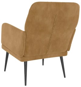 Barna bársonyfotel 62x79x79 cm