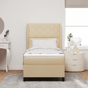 Boxspring Ágy Matrac Készlettel - Krém 100x200 cm Szövet