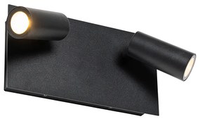 Modern kültéri fali lámpa fekete, beépített LED-del, 2 lámpás, IP54 - Simon