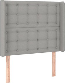 vidaXL világosszürke szövet fejtámla szárnyakkal 83x16x118/128 cm