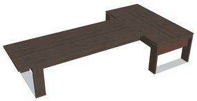 Verno+ S asztal 200 x 370 cm, kiegészítő íróasztallal, antracit tölgy / barna